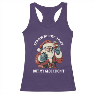 Strawberry Jams But My Gun Do Not Racerback Tank Top Funny Santa Gun Christmas TS14 Purple Print Your Wear