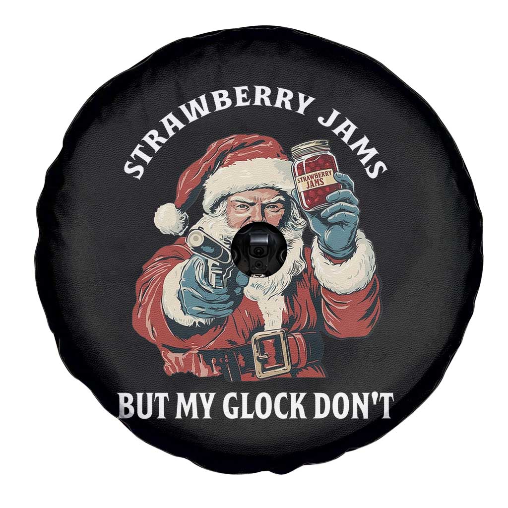 Strawberry Jams But My Gun Do Not Spare Tire Cover Funny Santa Gun Christmas TS14 Print Your Wear