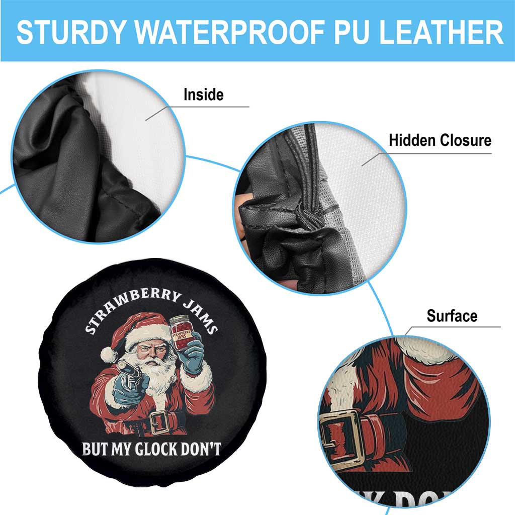 Strawberry Jams But My Gun Do Not Spare Tire Cover Funny Santa Gun Christmas TS14 Print Your Wear