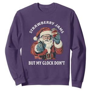Strawberry Jams But My Gun Do Not Sweatshirt Funny Santa Gun Christmas TS14 Purple Print Your Wear