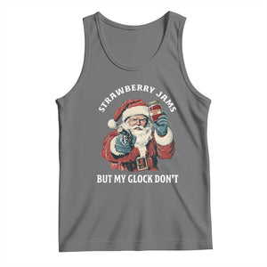 Strawberry Jams But My Gun Do Not Tank Top Funny Santa Gun Christmas TS14 Black Heather Print Your Wear