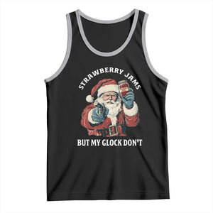 Strawberry Jams But My Gun Do Not Tank Top Funny Santa Gun Christmas TS14 Black Athletic Heather Print Your Wear