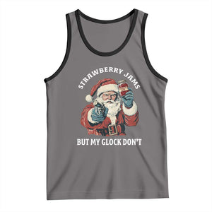 Strawberry Jams But My Gun Do Not Tank Top Funny Santa Gun Christmas TS14 Deep Heather Black Print Your Wear