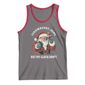 Strawberry Jams But My Gun Do Not Tank Top Funny Santa Gun Christmas TS14 Deep Heather Red Print Your Wear
