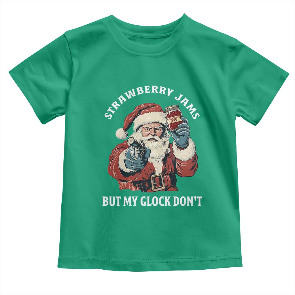 Strawberry Jams But My Gun Do Not Toddler T Shirt Funny Santa Gun Christmas TS14 Irish Green Print Your Wear