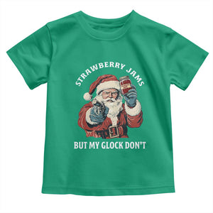 Strawberry Jams But My Gun Do Not Toddler T Shirt Funny Santa Gun Christmas TS14 Irish Green Print Your Wear