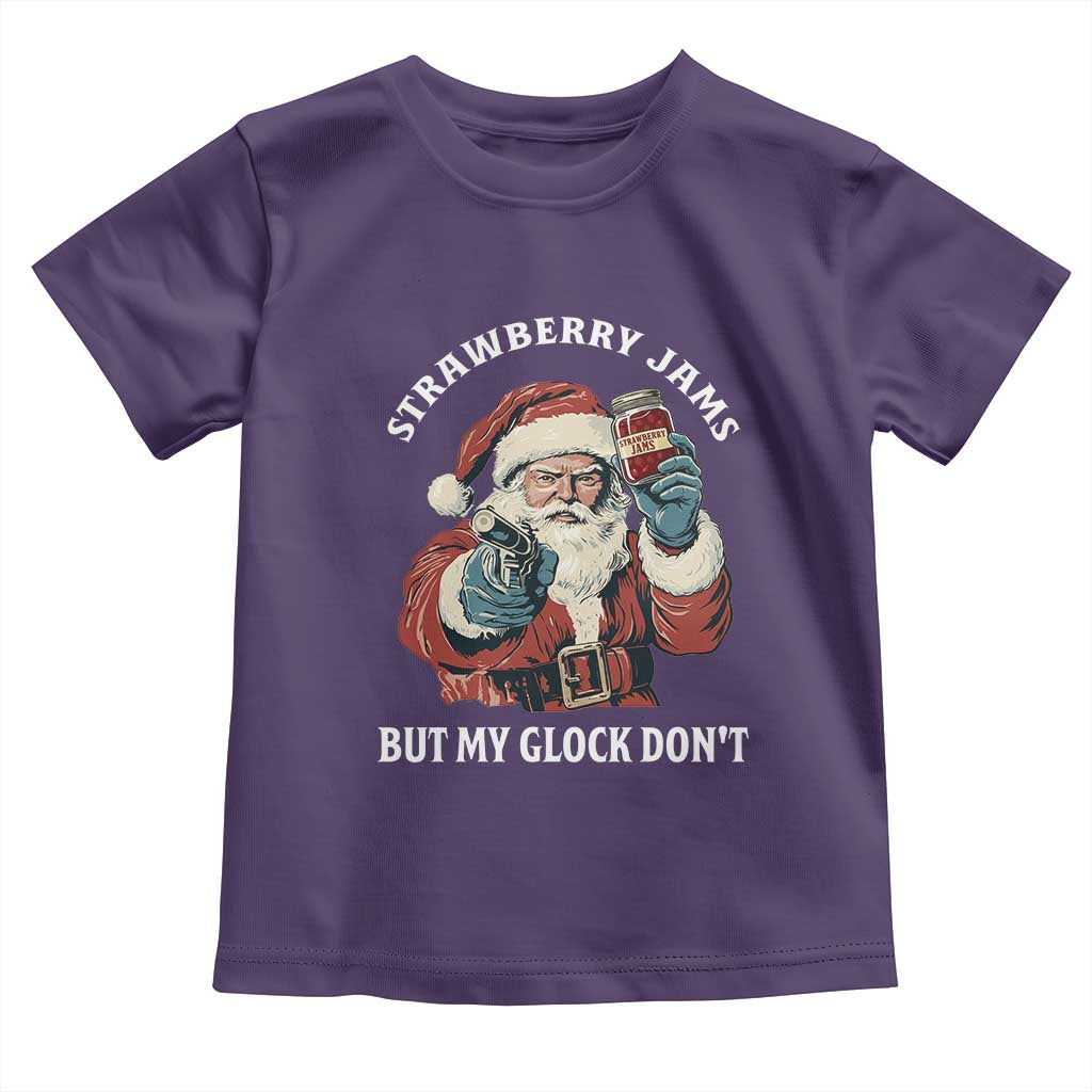 Strawberry Jams But My Gun Do Not Toddler T Shirt Funny Santa Gun Christmas TS14 Purple Print Your Wear