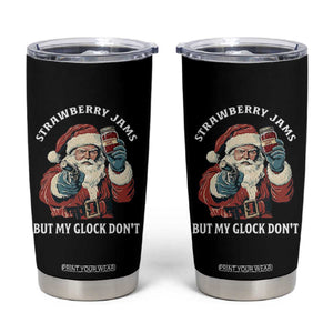 Strawberry Jams But My Gun Do Not Tumbler Cup Funny Santa Gun Christmas TS14 Black Print Your Wear