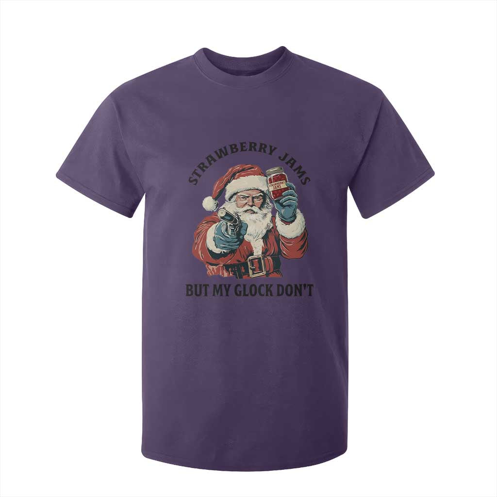 Funny Santa Gun Christmas T Shirt For Kid Strawberry Jams But My Gun Do Not TS14 Purple Print Your Wear