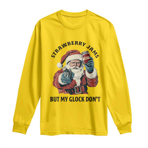 Funny Santa Gun Christmas Long Sleeve Shirt Strawberry Jams But My Gun Do Not TS14 Daisy Print Your Wear