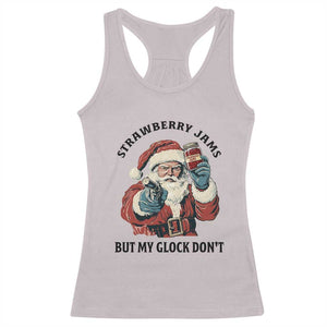 Funny Santa Gun Christmas Racerback Tank Top Strawberry Jams But My Gun Do Not TS14 Ice Gray Print Your Wear