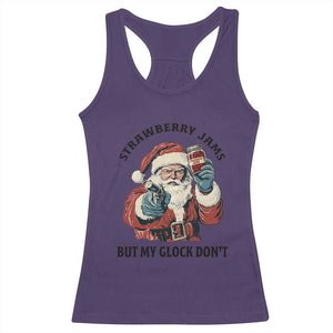 Funny Santa Gun Christmas Racerback Tank Top Strawberry Jams But My Gun Do Not TS14 Purple Print Your Wear