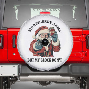 Funny Santa Gun Christmas Spare Tire Cover Strawberry Jams But My Gun Do Not TS14 White Print Your Wear