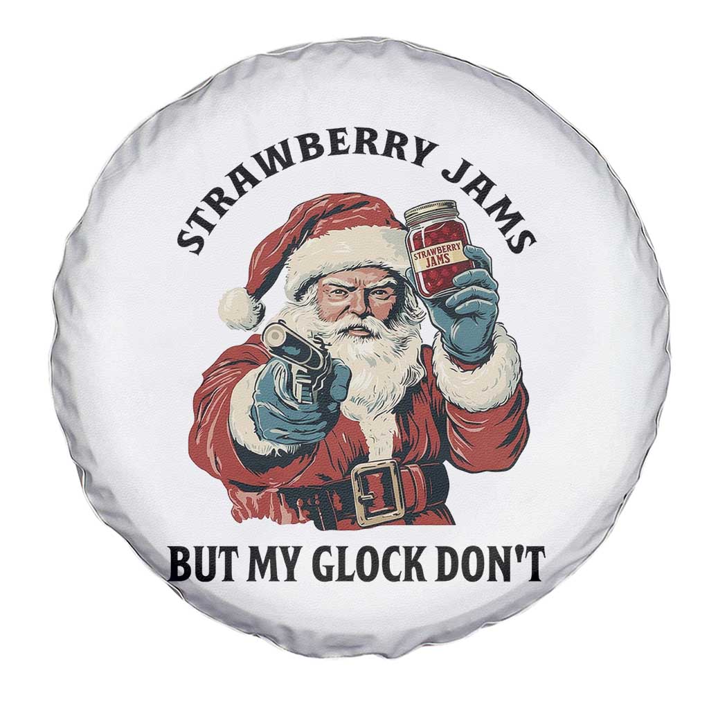 Funny Santa Gun Christmas Spare Tire Cover Strawberry Jams But My Gun Do Not TS14 Print Your Wear