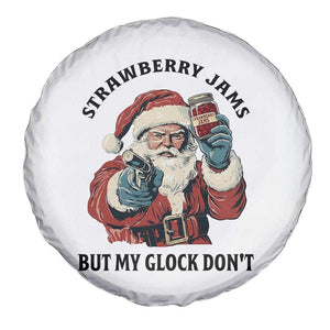 Funny Santa Gun Christmas Spare Tire Cover Strawberry Jams But My Gun Do Not TS14 Print Your Wear