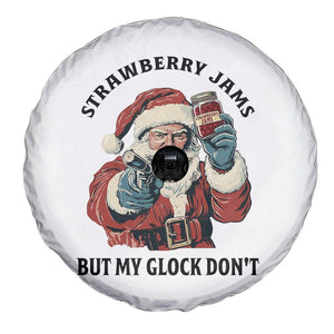 Funny Santa Gun Christmas Spare Tire Cover Strawberry Jams But My Gun Do Not TS14 Print Your Wear