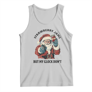 Funny Santa Gun Christmas Tank Top Strawberry Jams But My Gun Do Not TS14 Ash Print Your Wear
