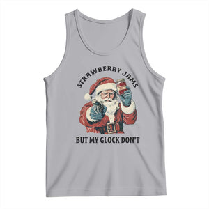 Funny Santa Gun Christmas Tank Top Strawberry Jams But My Gun Do Not TS14 Athletic Heather Print Your Wear