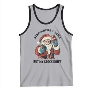Funny Santa Gun Christmas Tank Top Strawberry Jams But My Gun Do Not TS14 Athletic Heather Black Print Your Wear