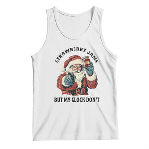 Funny Santa Gun Christmas Tank Top Strawberry Jams But My Gun Do Not TS14 White Print Your Wear