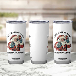 Funny Santa Gun Christmas Tumbler Cup Strawberry Jams But My Gun Do Not TS14 Print Your Wear