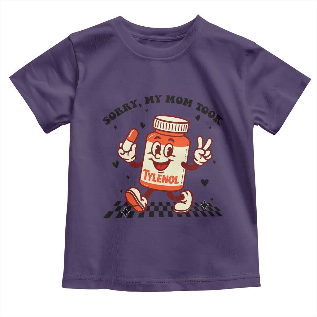 Funny Tylenol Joke Toddler T Shirt Please Be Patient My Mom Took Tylenol TS14 Purple Print Your Wear