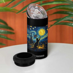 67 Cat Meme 4 in 1 Can Cooler Tumbler Funny Six Seven Cat Starry Night Van Gogh TS14 Print Your Wear