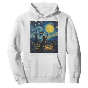 67 Cat Meme Hoodie Funny Six Seven Cat Starry Night Van Gogh TS14 White Print Your Wear