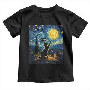 67 Cat Meme Toddler T Shirt Funny Six Seven Cat Starry Night Van Gogh TS14 Black Print Your Wear