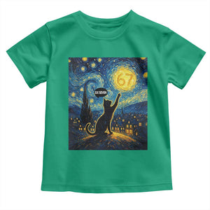 67 Cat Meme Toddler T Shirt Funny Six Seven Cat Starry Night Van Gogh TS14 Irish Green Print Your Wear