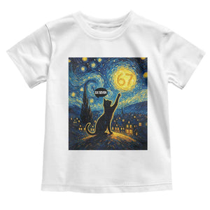 67 Cat Meme Toddler T Shirt Funny Six Seven Cat Starry Night Van Gogh TS14 White Print Your Wear