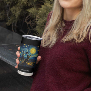 67 Cat Meme Tumbler Cup Funny Six Seven Cat Starry Night Van Gogh TS14 Print Your Wear