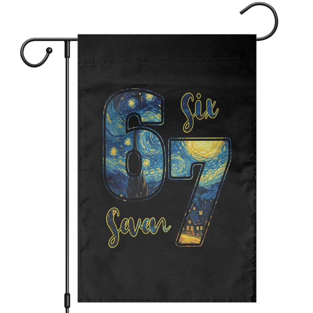 67 Six Seven Meme Garden Flag Starry Night Van Gogh TS14 Black Print Your Wear