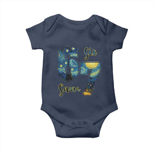 67 Six Seven Meme Baby Onesie Starry Night Van Gogh TS14 Navy Print Your Wear
