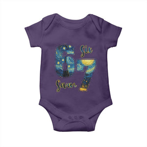 67 Six Seven Meme Baby Onesie Starry Night Van Gogh TS14 Purple Print Your Wear