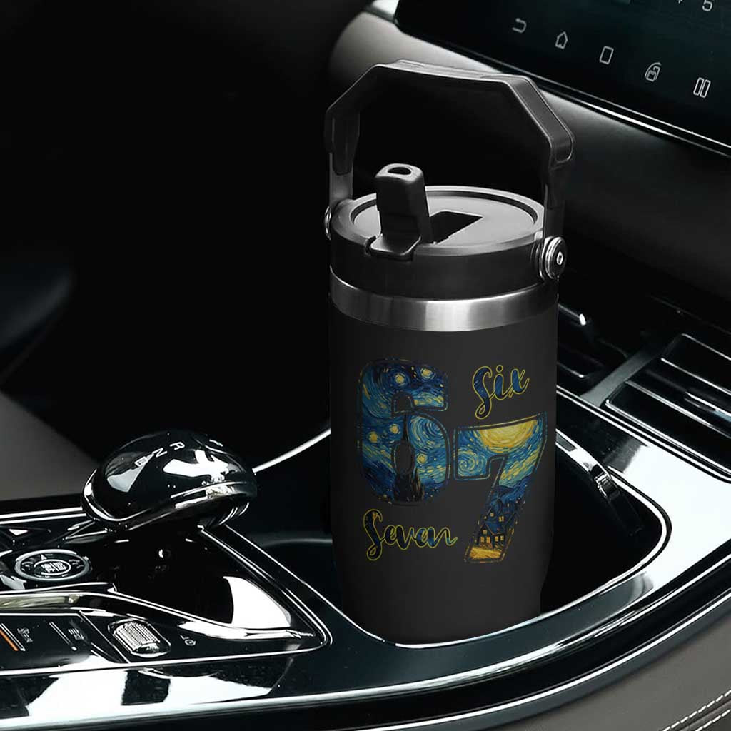 67 Six Seven Meme Flip Straw Tumbler Starry Night Van Gogh TS14 Print Your Wear