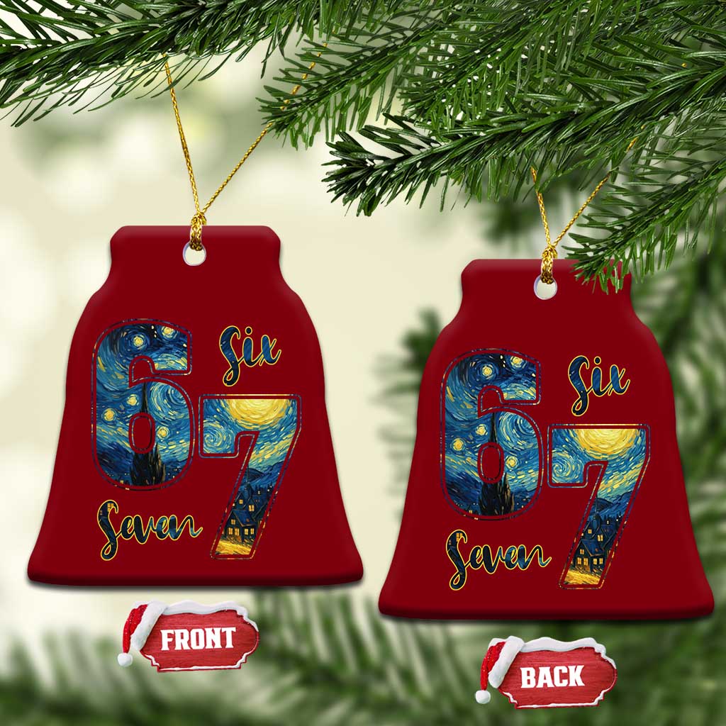 67 Six Seven Meme Ceramic Ornament Starry Night Van Gogh TS14 Print Your Wear