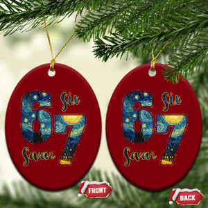 67 Six Seven Meme Ceramic Ornament Starry Night Van Gogh TS14 Print Your Wear
