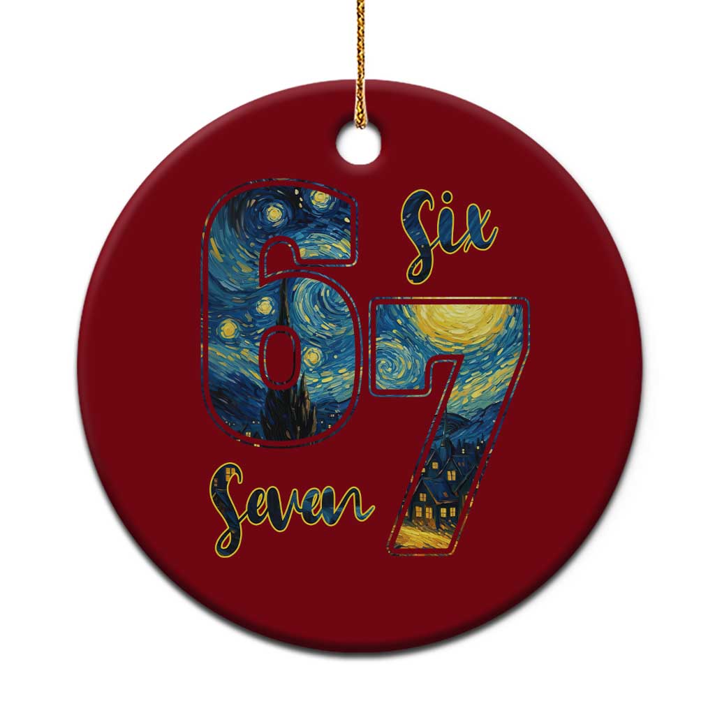 67 Six Seven Meme Ceramic Ornament Starry Night Van Gogh TS14 1pc Red Print Your Wear