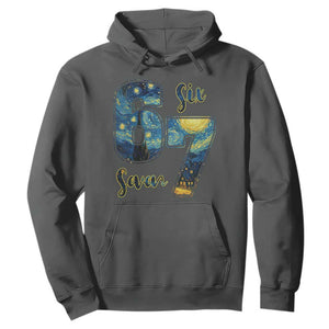 67 Six Seven Meme Hoodie Starry Night Van Gogh TS14 Dark Heather Print Your Wear