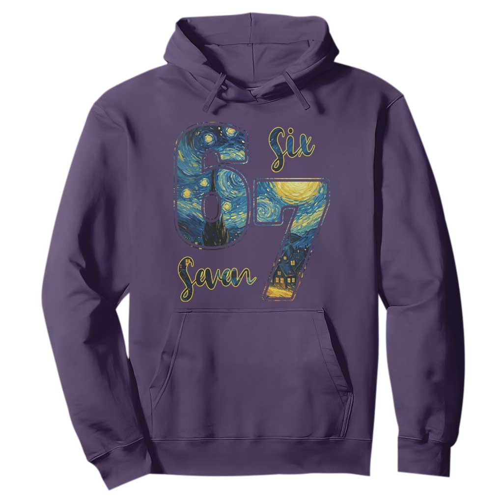 67 Six Seven Meme Hoodie Starry Night Van Gogh TS14 Purple Print Your Wear