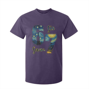 67 Six Seven Meme T Shirt For Kid Starry Night Van Gogh TS14 Purple Print Your Wear