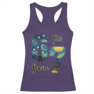 67 Six Seven Meme Racerback Tank Top Starry Night Van Gogh TS14 Purple Print Your Wear