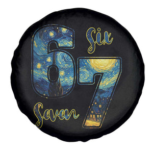 67 Six Seven Meme Spare Tire Cover Starry Night Van Gogh TS14 Print Your Wear