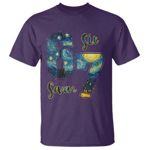 67 Six Seven Meme T Shirt Starry Night Van Gogh TS14 Purple Print Your Wear