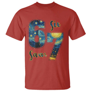 67 Six Seven Meme T Shirt Starry Night Van Gogh TS14 Red Print Your Wear