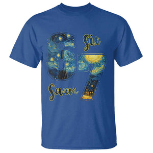 67 Six Seven Meme T Shirt Starry Night Van Gogh TS14 Royal Blue Print Your Wear