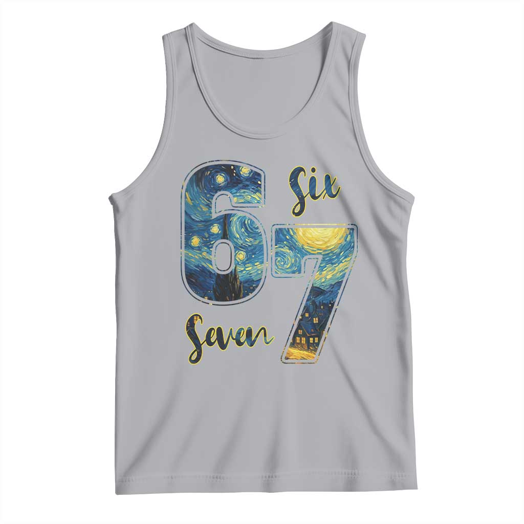 67 Six Seven Meme Tank Top Starry Night Van Gogh TS14 Athletic Heather Print Your Wear