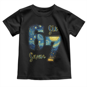 67 Six Seven Meme Toddler T Shirt Starry Night Van Gogh TS14 Black Print Your Wear