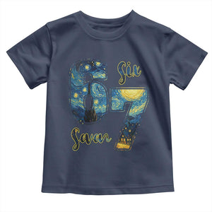 67 Six Seven Meme Toddler T Shirt Starry Night Van Gogh TS14 Navy Print Your Wear